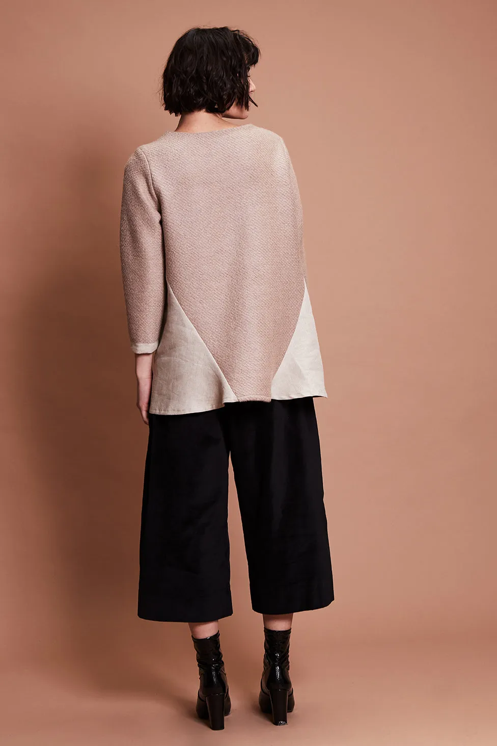NUTMEG JUMPER [ Beige Wool Blend, Linen ]