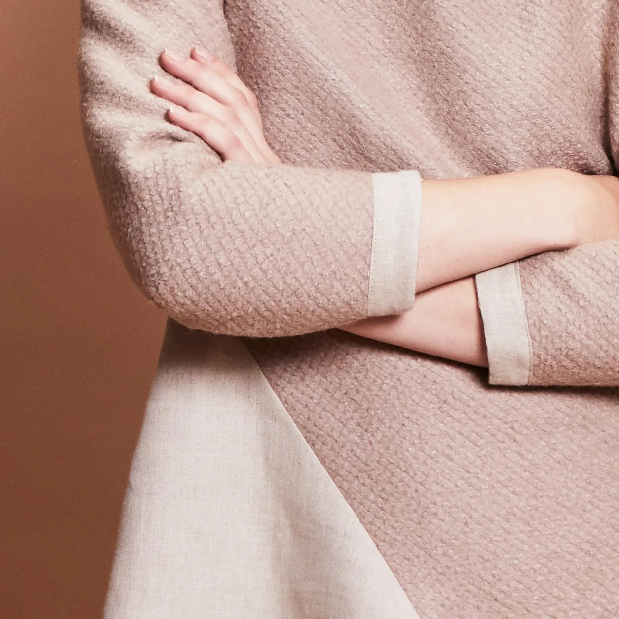 NUTMEG JUMPER [ Beige Wool Blend, Linen ]